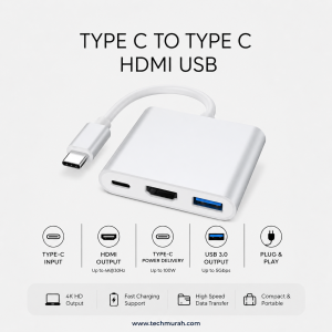 TYPE-C TO TYPE-C + HDMI + USB ADAPTER