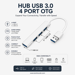 HUB USB 3.0 4 PORT OTG