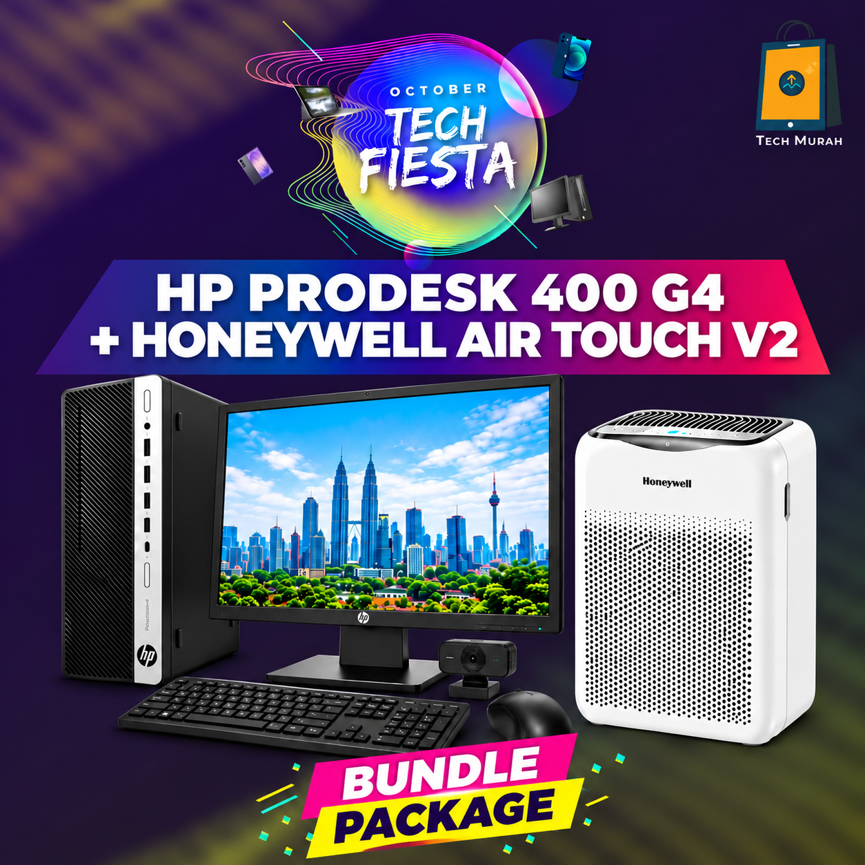 BUNDLE PACKAGE ( SET HP PRODESK 400 G4 + HONEYWELL AIR TOUCH V2 AIR PURIFIER)